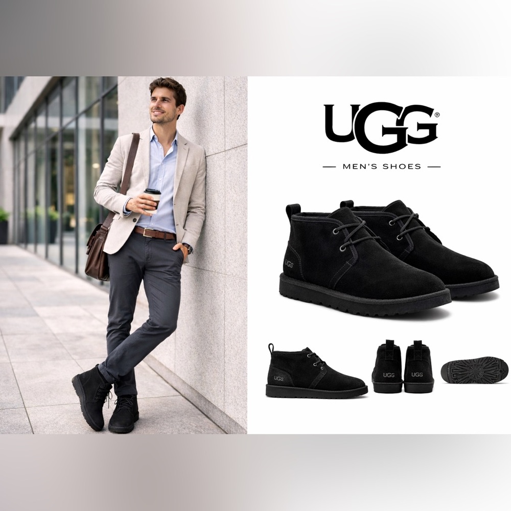 UGG Freamon Chukka Waterproof Men’s Black Suede Office Casual size 11